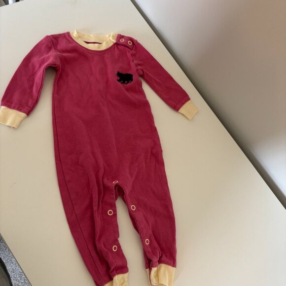 Little Blue House bear bum footless sleeper 3-6 months PJs Pink Yellow - Picture 3 of 11